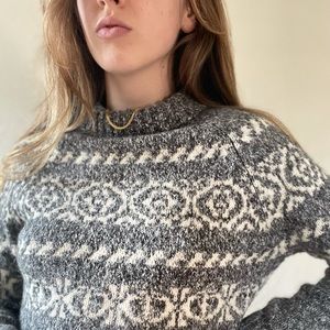 French Connection Fair Isle Gray sweater